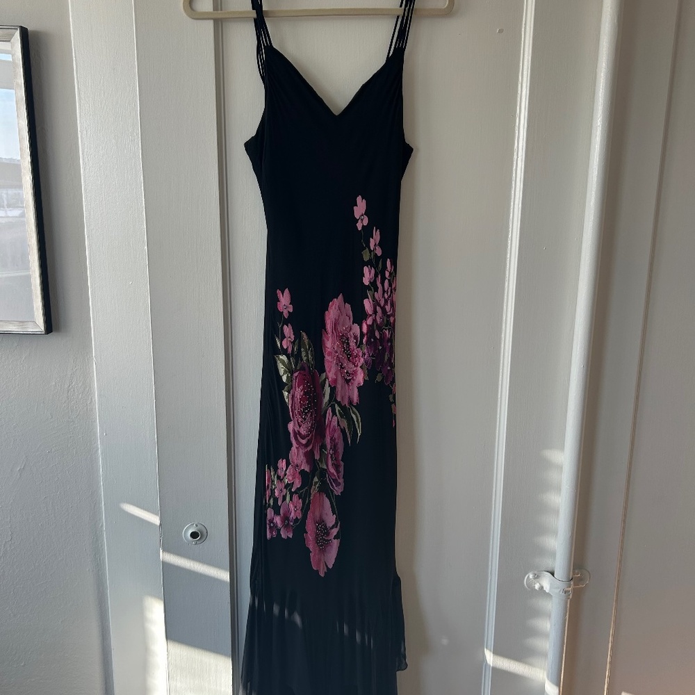 90s embroidered slip dress (see video!)